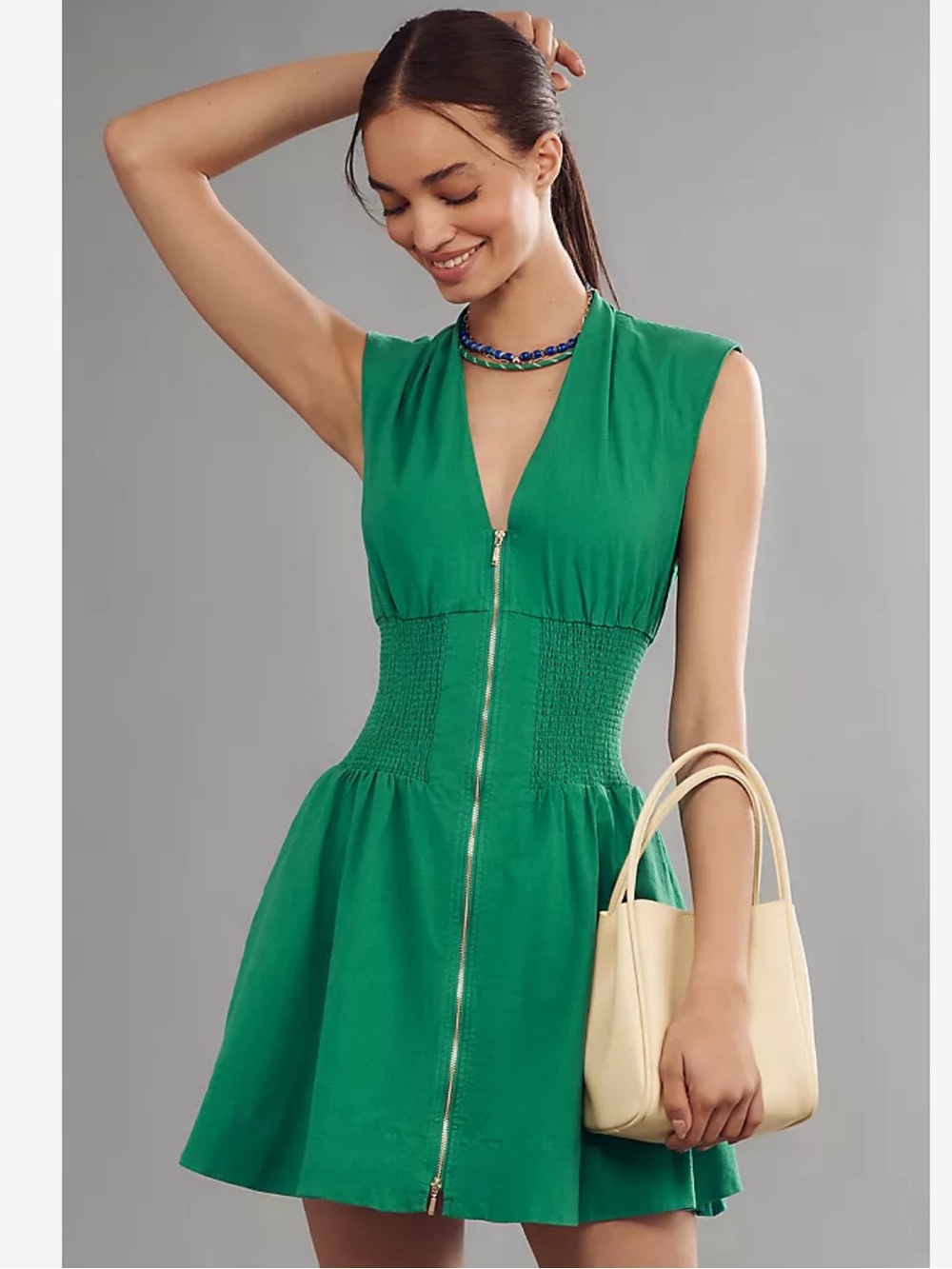 Anthropologie the Tommie Cap sleeve linen dress